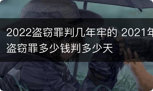 2022盗窃罪判几年牢的 2021年盗窃罪多少钱判多少天