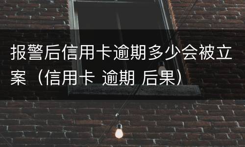 报警后信用卡逾期多少会被立案（信用卡 逾期 后果）