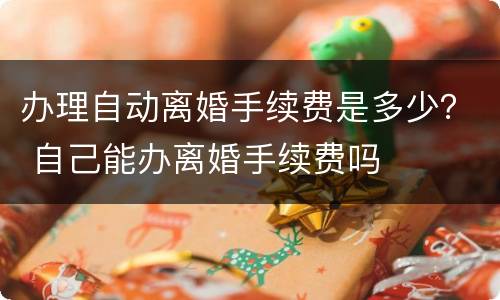 办理自动离婚手续费是多少？ 自己能办离婚手续费吗