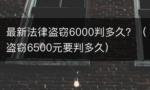 最新法律盗窃6000判多久？（盗窃6500元要判多久）