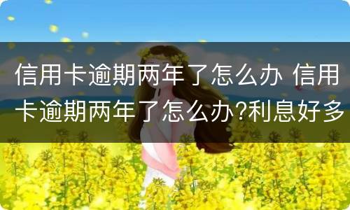 信用卡逾期两年了怎么办 信用卡逾期两年了怎么办?利息好多