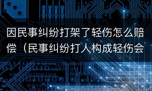 因民事纠纷打架了轻伤怎么赔偿（民事纠纷打人构成轻伤会不会坐牢）