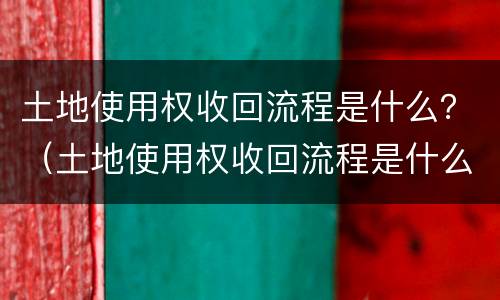土地使用权收回流程是什么？（土地使用权收回流程是什么意思）