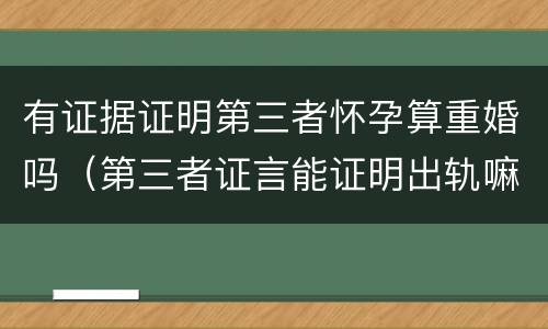 有证据证明第三者怀孕算重婚吗（第三者证言能证明出轨嘛）