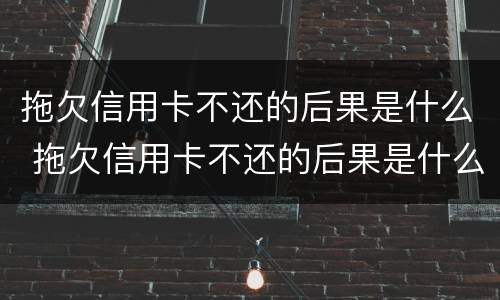 拖欠信用卡不还的后果是什么 拖欠信用卡不还的后果是什么样