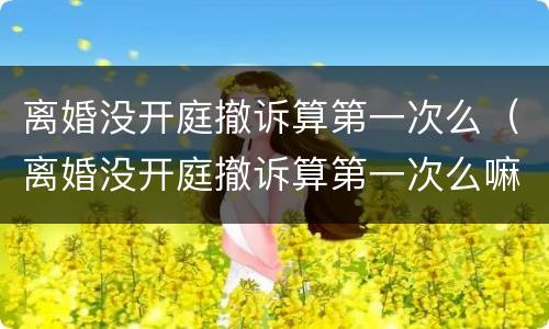 离婚没开庭撤诉算第一次么（离婚没开庭撤诉算第一次么嘛）