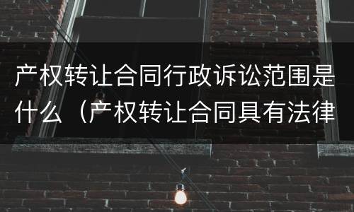 产权转让合同行政诉讼范围是什么（产权转让合同具有法律效应吗?）