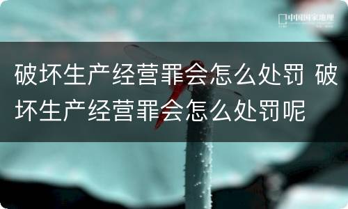 破坏生产经营罪会怎么处罚 破坏生产经营罪会怎么处罚呢