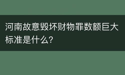河南故意毁坏财物罪数额巨大标准是什么？