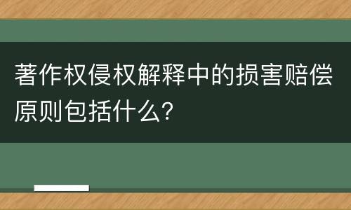 著作权侵权解释中的损害赔偿原则包括什么？