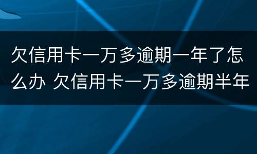 欠信用卡一万多逾期一年了怎么办 欠信用卡一万多逾期半年多没还会怎么样?
