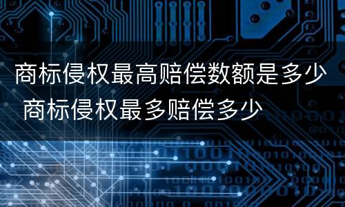 商标侵权最高赔偿数额是多少 商标侵权最多赔偿多少