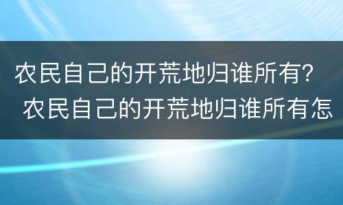 农民自己的开荒地归谁所有？ 农民自己的开荒地归谁所有怎么写