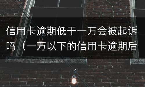 信用卡逾期低于一万会被起诉吗（一万以下的信用卡逾期后果）