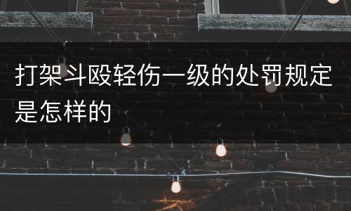 打架斗殴轻伤一级的处罚规定是怎样的