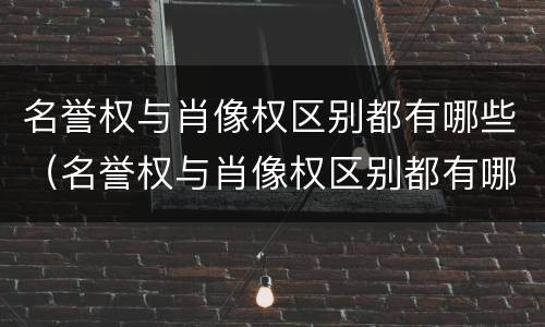 名誉权与肖像权区别都有哪些（名誉权与肖像权区别都有哪些权利）
