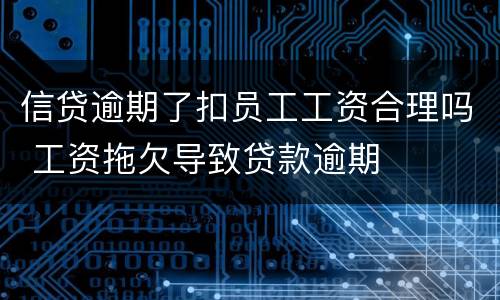 信贷逾期了扣员工工资合理吗 工资拖欠导致贷款逾期