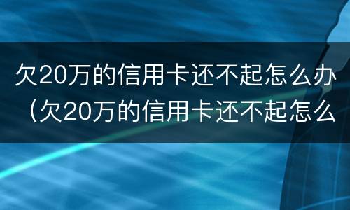 欠20万的信用卡还不起怎么办（欠20万的信用卡还不起怎么办呢）