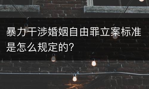 暴力干涉婚姻自由罪立案标准是怎么规定的?