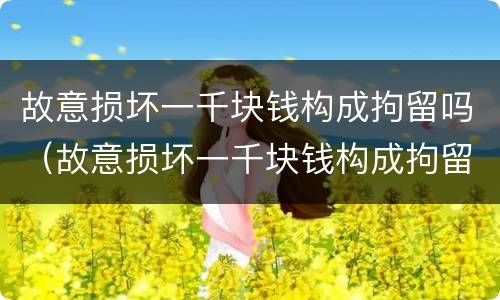 故意损坏一千块钱构成拘留吗（故意损坏一千块钱构成拘留吗判几年）