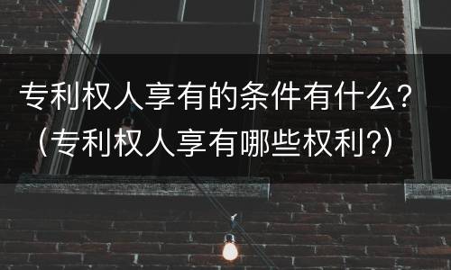 专利权人享有的条件有什么？（专利权人享有哪些权利?）