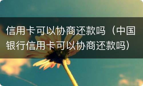 信用卡可以协商还款吗（中国银行信用卡可以协商还款吗）