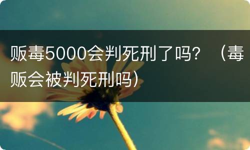 贩毒5000会判死刑了吗？（毒贩会被判死刑吗）