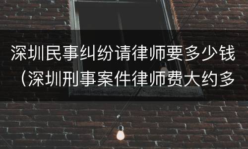 深圳民事纠纷请律师要多少钱（深圳刑事案件律师费大约多少）