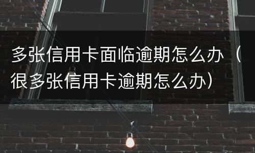 多张信用卡面临逾期怎么办（很多张信用卡逾期怎么办）
