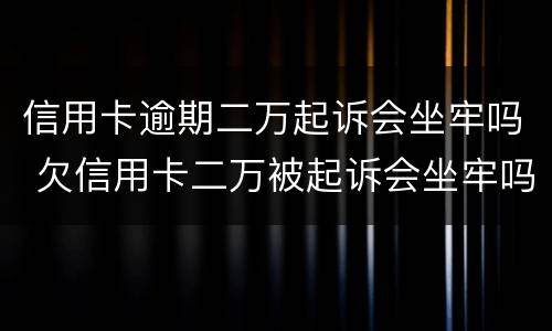信用卡逾期二万起诉会坐牢吗 欠信用卡二万被起诉会坐牢吗