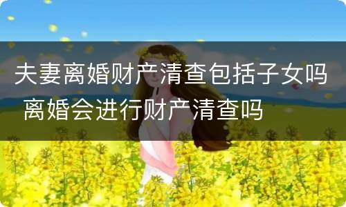 夫妻离婚财产清查包括子女吗 离婚会进行财产清查吗