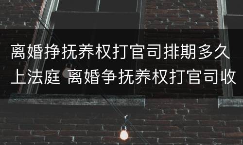 离婚挣抚养权打官司排期多久上法庭 离婚争抚养权打官司收费标准
