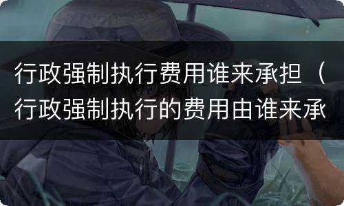 行政强制执行费用谁来承担（行政强制执行的费用由谁来承担）