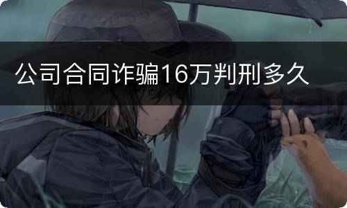 公司合同诈骗16万判刑多久