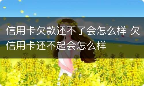 信用卡欠款还不了会怎么样 欠信用卡还不起会怎么样