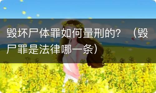 毁坏尸体罪如何量刑的？（毁尸罪是法律哪一条）