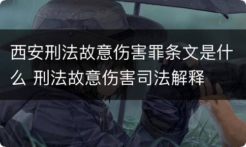 西安刑法故意伤害罪条文是什么 刑法故意伤害司法解释