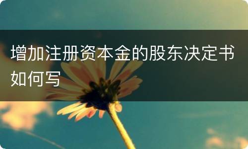 增加注册资本金的股东决定书如何写