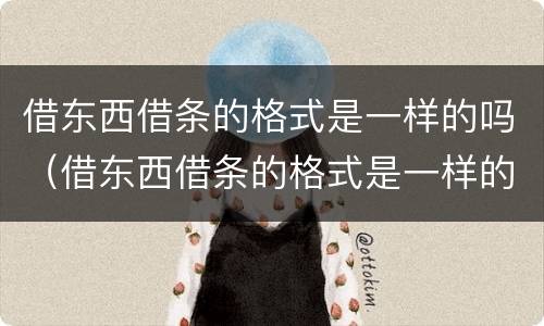 借东西借条的格式是一样的吗（借东西借条的格式是一样的吗图片）