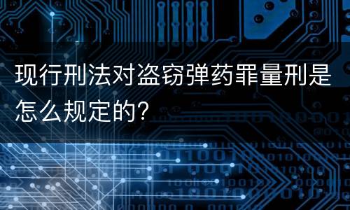 现行刑法对盗窃弹药罪量刑是怎么规定的?