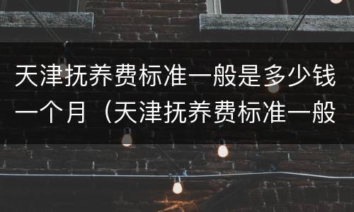 天津抚养费标准一般是多少钱一个月（天津抚养费标准一般是多少钱一个月呢）