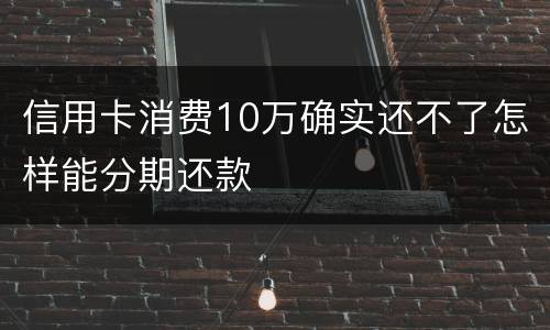 信用卡消费10万确实还不了怎样能分期还款