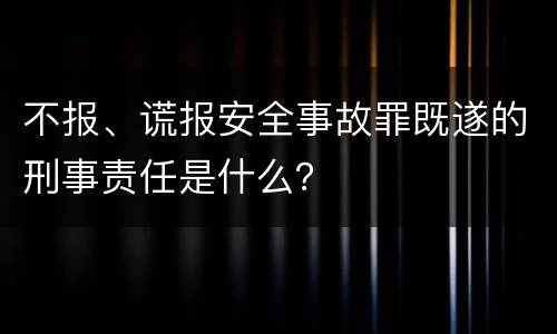 不报、谎报安全事故罪既遂的刑事责任是什么？