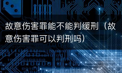 故意伤害罪能不能判缓刑（故意伤害罪可以判刑吗）