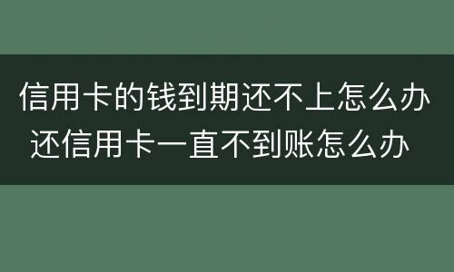 信用卡的钱到期还不上怎么办 还信用卡一直不到账怎么办