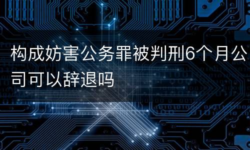 构成妨害公务罪被判刑6个月公司可以辞退吗