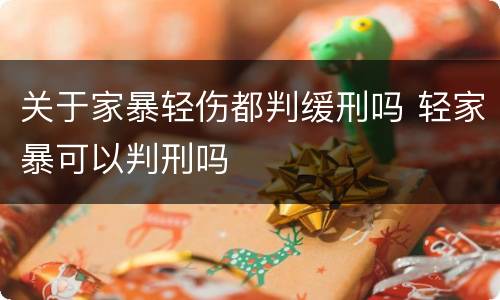 关于家暴轻伤都判缓刑吗 轻家暴可以判刑吗