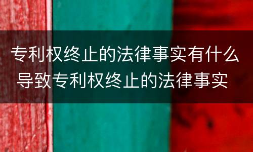 专利权终止的法律事实有什么 导致专利权终止的法律事实