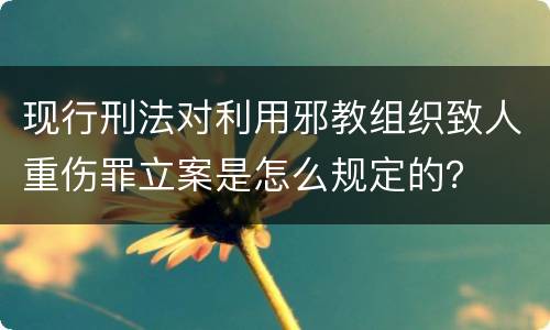 现行刑法对利用邪教组织致人重伤罪立案是怎么规定的？