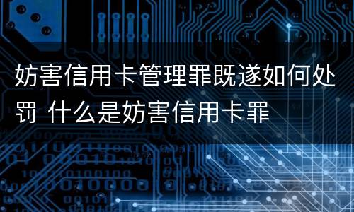 妨害信用卡管理罪既遂如何处罚 什么是妨害信用卡罪
